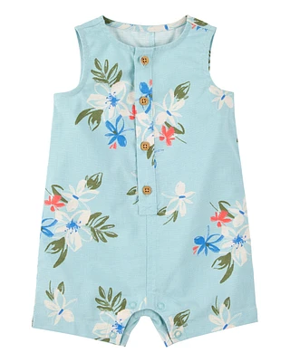 Baby Tropical Button-Down Romper