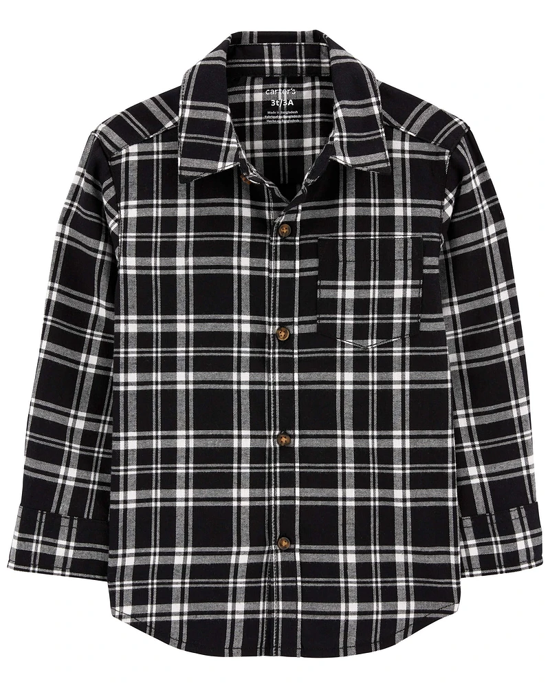 Plaid Twill Button-Down Shirt