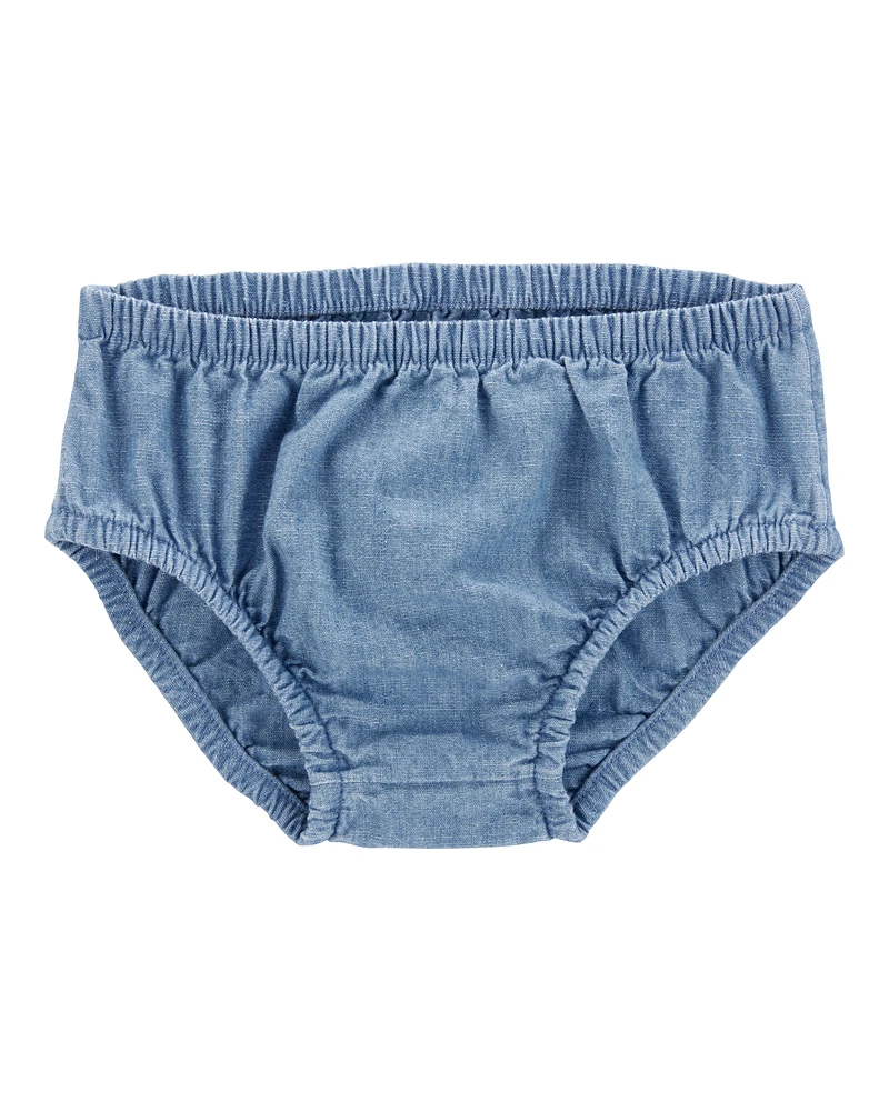Baby Solid Cotton Dress - Blue