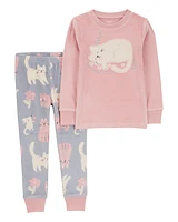 Toddler 2-Piece Cat Fuzzy Velboa Pyjamas