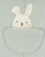 Baby 2-Piece Tee & Bunny Shortall Set - Green