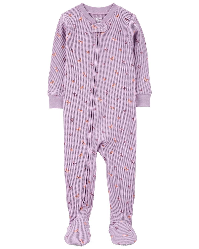 Baby 1-Piece Butterfly Thermal Footie Pyjamas