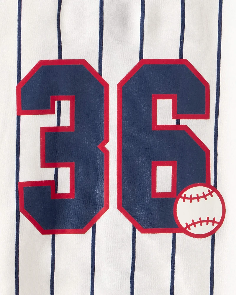 Baby Baseball Snap-Up Cotton Sleeper