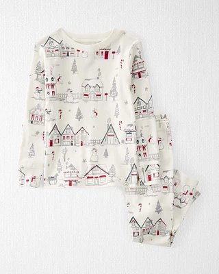 Toddler Organic Cotton Holiday Print Pyjamas Set