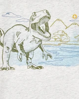 Toddler Short-Sleeve Dinosaur Tee - Grey