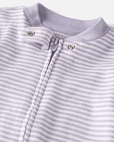 Baby Organic Cotton Striped Sleeper Pyjamas