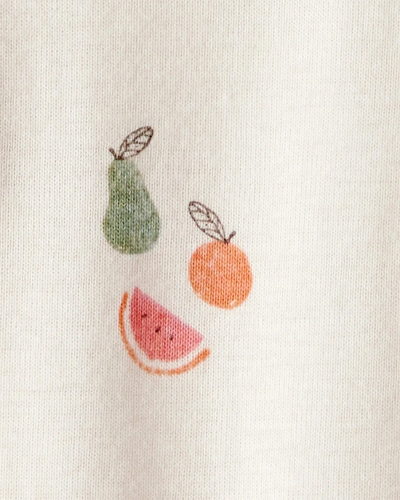 Baby Organic Cotton Fruit-Print Sleep & Play Pyjamas