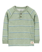 Toddler Striped Henley Tee