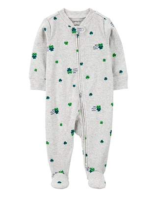 Baby St. Patrick's Day 2-Way Zip Cotton Sleeper Pyjamas