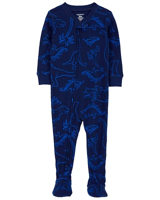 1-Piece Dinosaur Thermal Footie Pyjamas