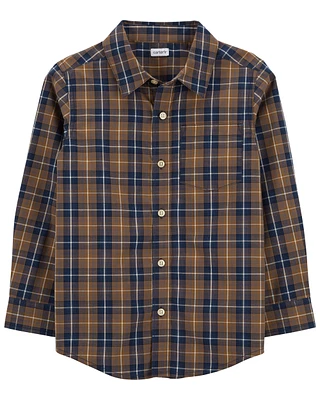 Kid Plaid Button-Front Shirt