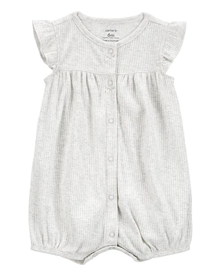 Baby Cotton Rib Short-Sleeve Romper