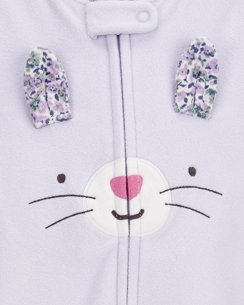 1-Piece Bunny Fleece Footie Pyjamas