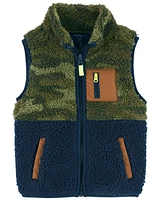 Toddler Camo Zip-Up Sherpa Vest