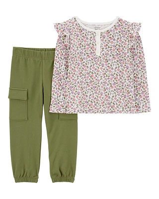 Toddler 2-Piece Floral Top & Pant Set