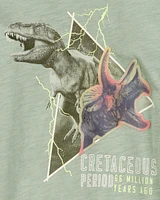 Kid Dinosaur Cotton Blend Long-Sleeve Tee - Green