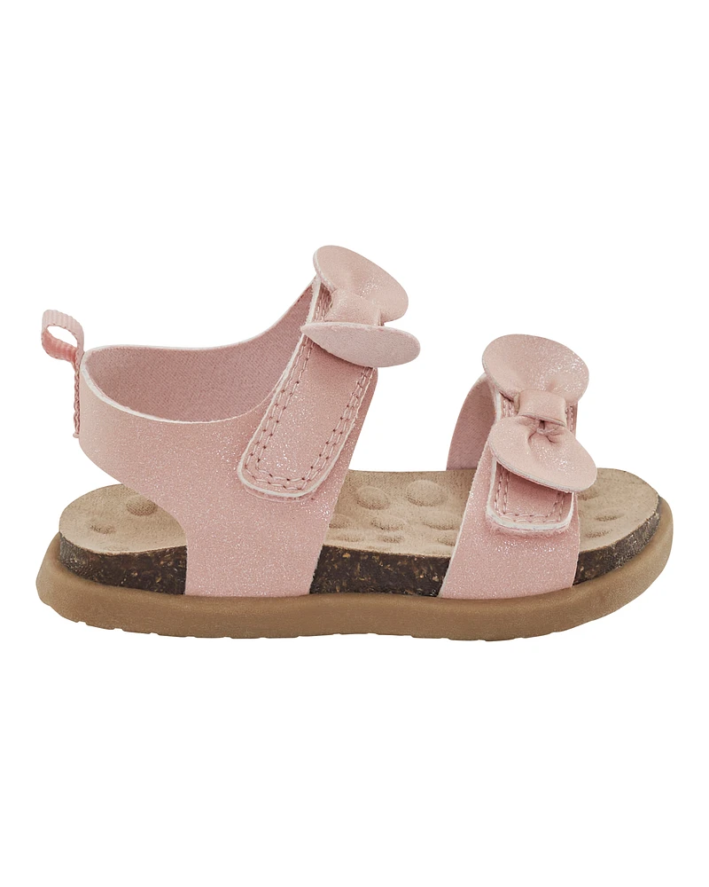 Baby Every Step® First Walker Bow Faux Cork Sandals - Pink