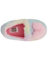 Rainbow Heart Faux Fur Loafer Slippers