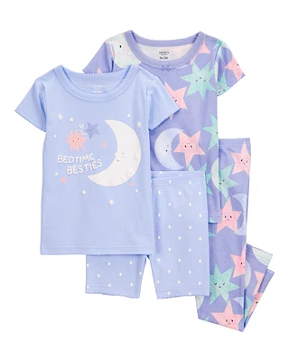 Baby 4-Piece Moon 100% Snug Fit Cotton Pyjamas