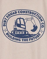 Toddler Construction Short-Sleeve Graphic Tee - Khaki