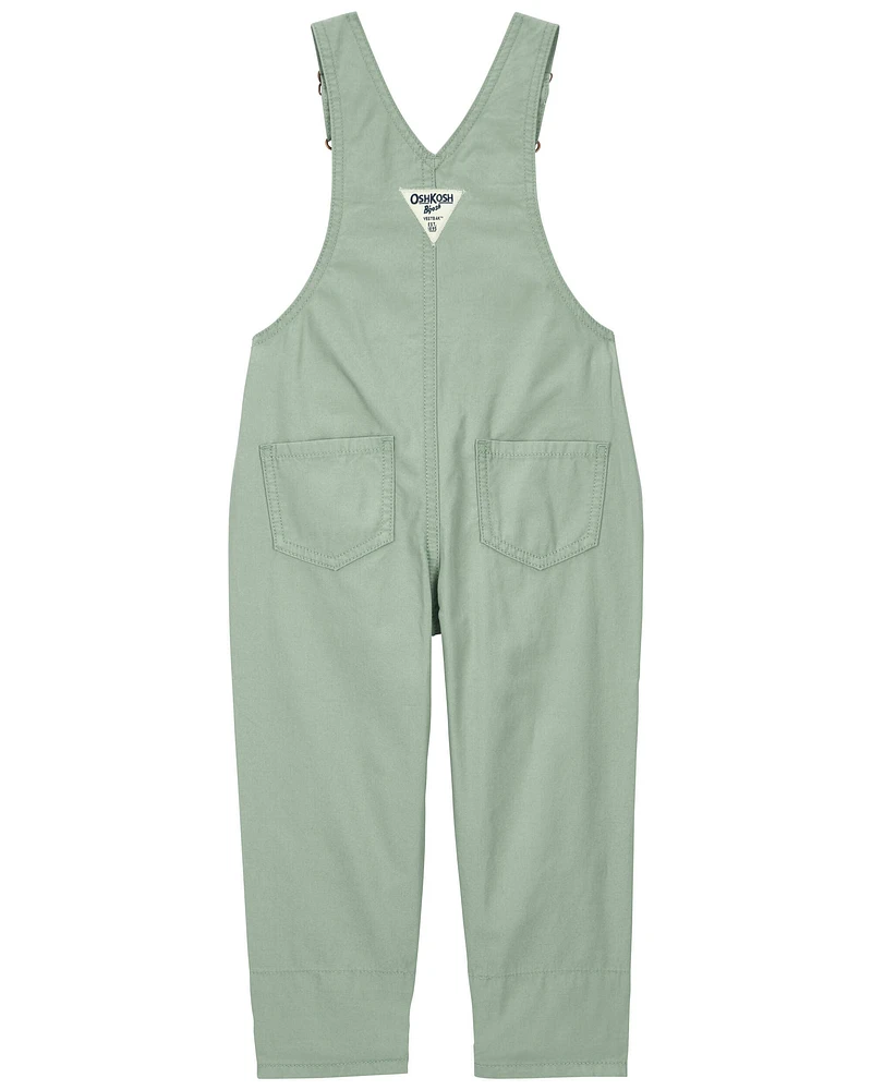 Toddler Floral Lined Lightweight Canvas Overalls