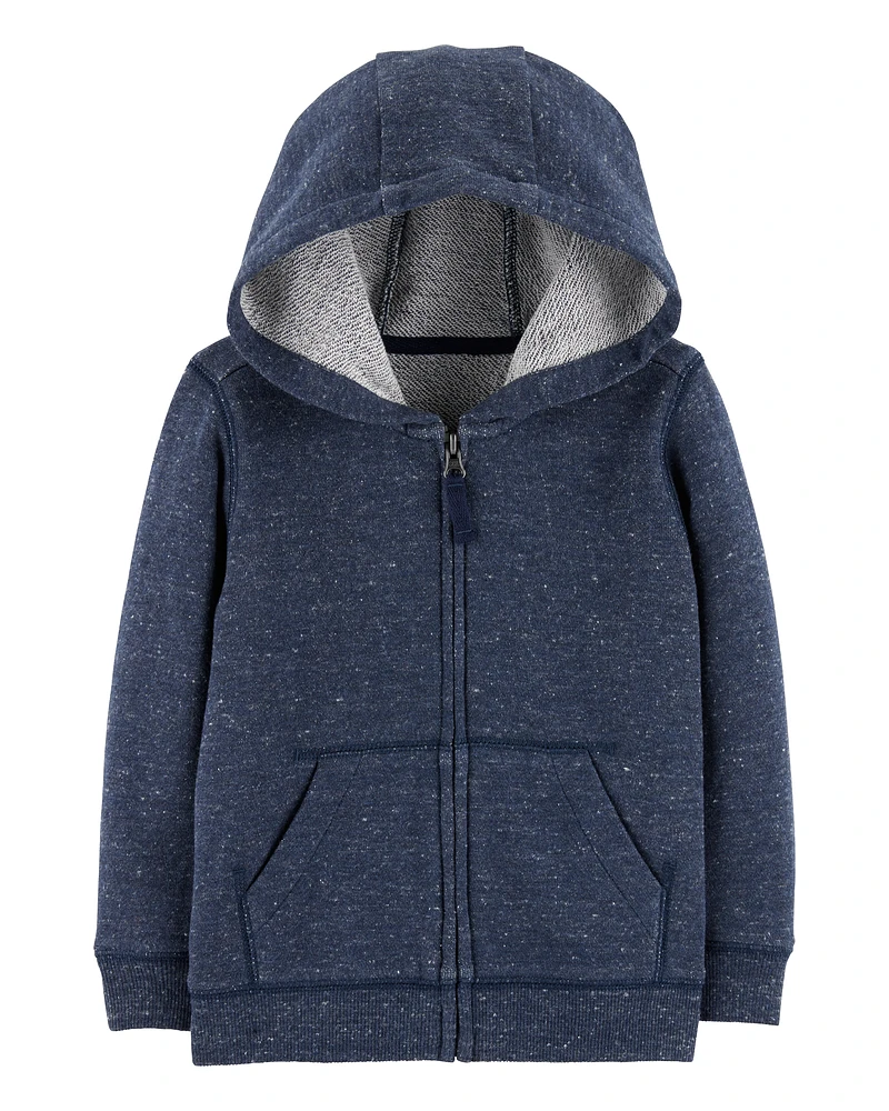 Marled Zip-Up French Terry Hoodie