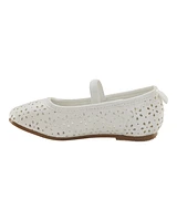 Toddler Floral Ballet Flats - White