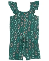 Geo Print Flutter Crinkle Jersey Romper