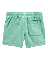 Toddler Pull-On Twill Shorts - Turquoise