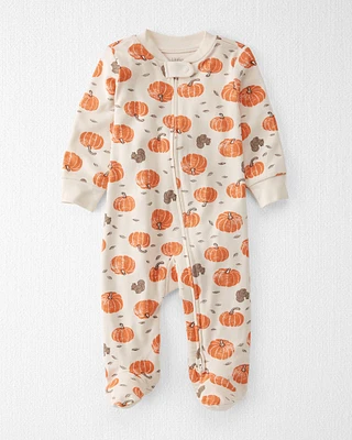 Baby Organic Cotton Sleep & Play Pyjamas Harvest Hollow Print