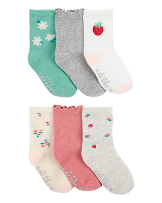 Toddler 6-Pack Berry Floral Socks