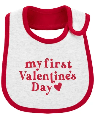 My First Valentine's Day Teething Bib