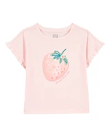 Toddler Short-Sleeve Strawberry Fashion Top