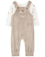 Baby 2-Piece Bear Long-Sleeve Tee & Coverall Set