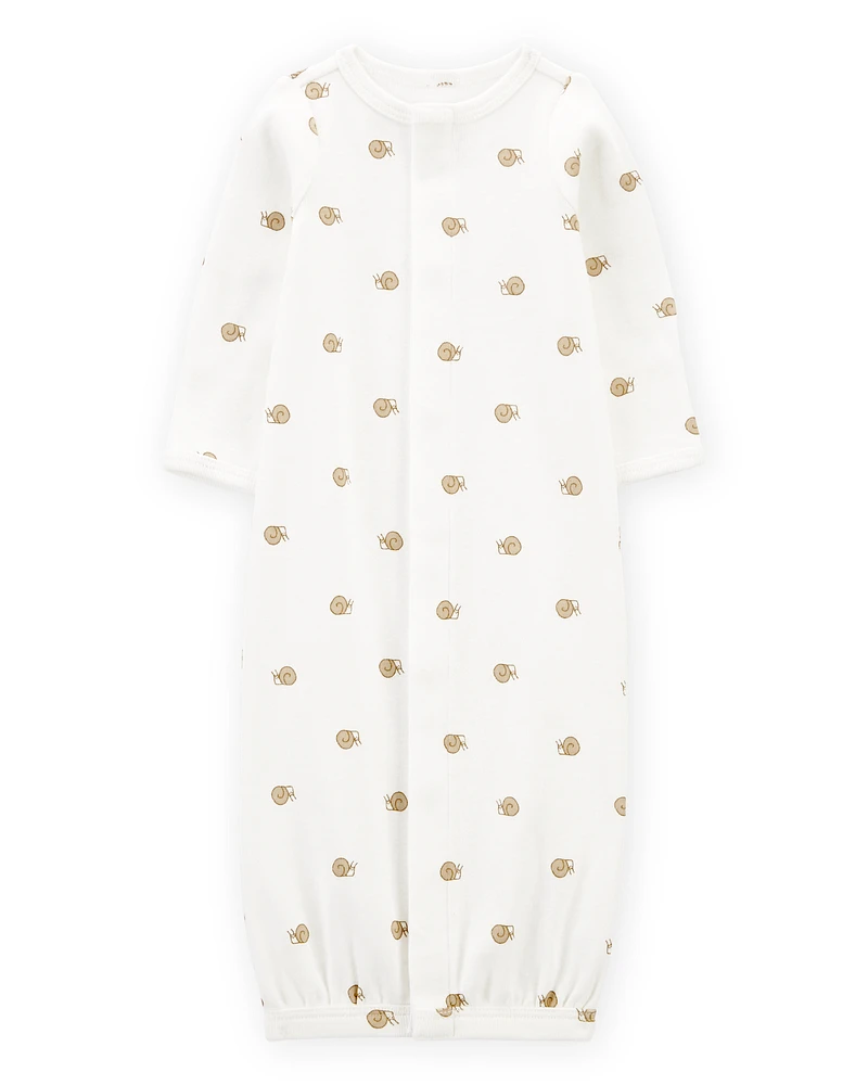 Baby Preemie Snail Cotton Sleeper Gown