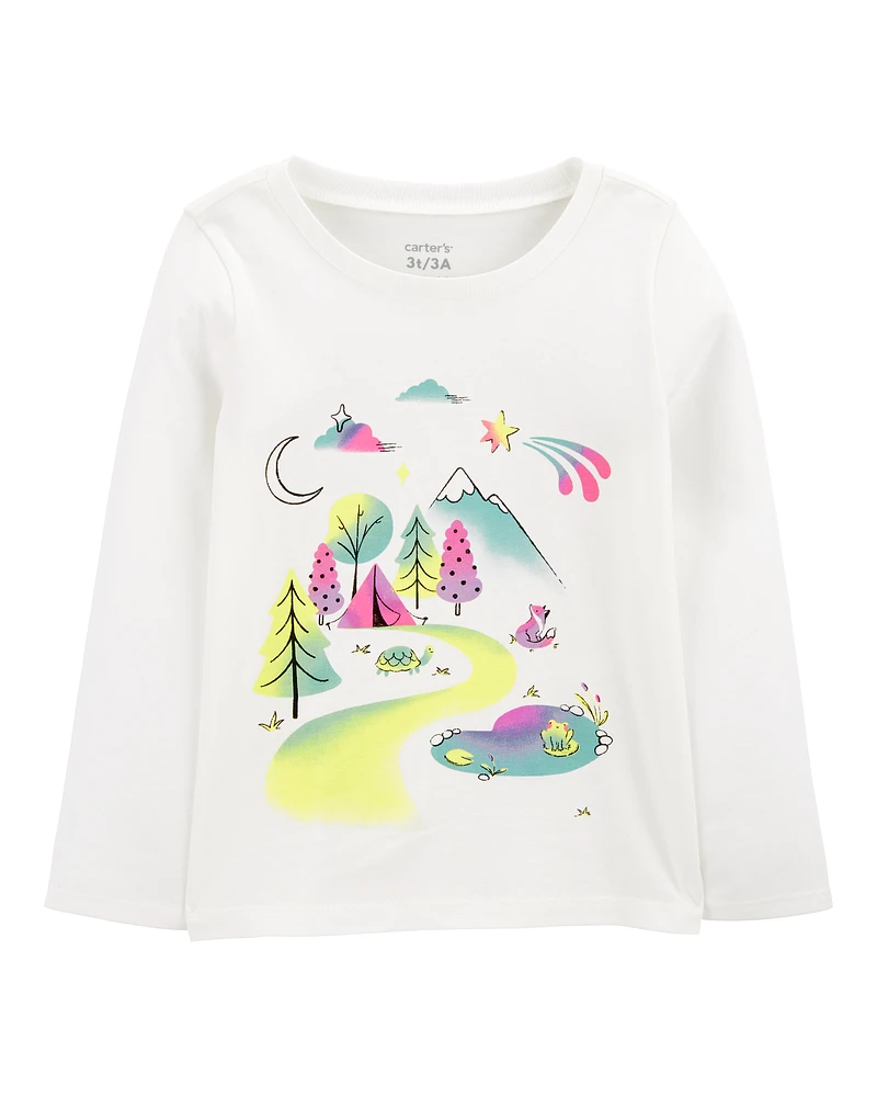 Toddler Mountain Scene Cotton Blend Graphic Tee