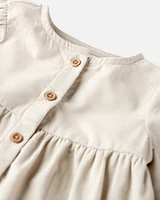 Baby Organic Cotton Corduroy Pocket Dress Toasted Wheat