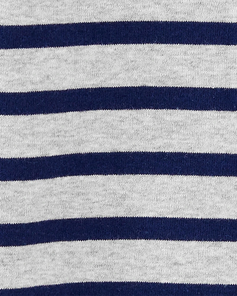 Striped 2-Way Zip Cotton Footed Sleeper