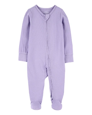 Baby Zip-Up PurelySoft Sleeper Pyjamas - Purple