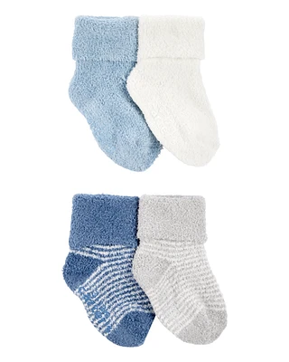 Baby 4-Pack Chenille Foldover Cuff Booties