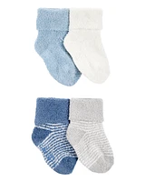 Baby 4-Pack Chenille Foldover Cuff Booties