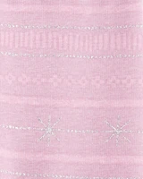 Baby Glitter Snowflake Cozy Fleece Leggings