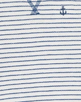 Baby 3-Piece Striped Anchor Outfit Set - Blue