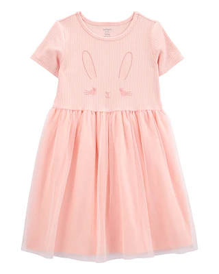 Kid Bunny Tutu Short-Sleeve Dress - Pink