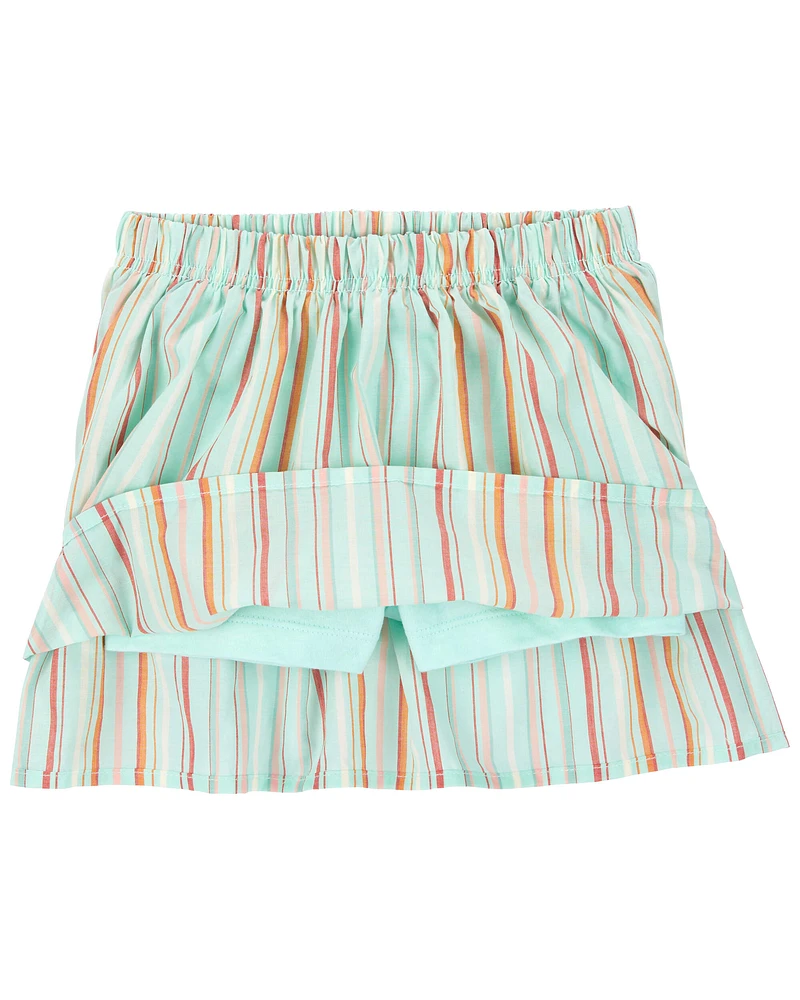 2-Piece Butterflies Flutter Top & Striped Skort Set