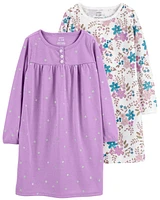 2-Pack Floral Nightgowns