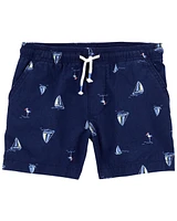 Baby Sailboat Pull-On Linen Shorts