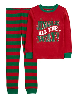 Kid 2-Piece Christmas Jingle All The Way 100% Snug Fit Cotton Pyjamas