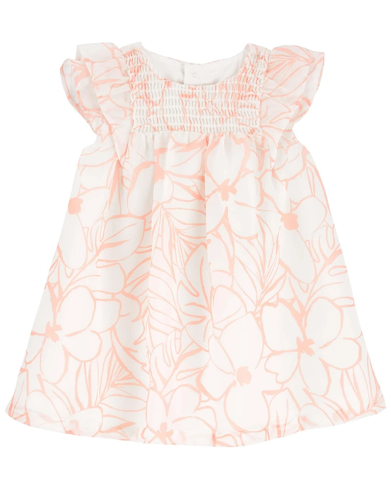 Baby Smocked Floral Print Dress