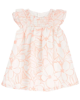 Baby Smocked Floral Print Dress